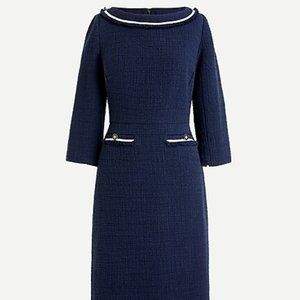 J Crew Boatneck Sheath Dress in Textured Tweed